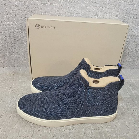 Rothy's The Chelsea Women's Size US 11.5 Metallic Lattice Ankle Boots Shoes - Picture 5 of 10